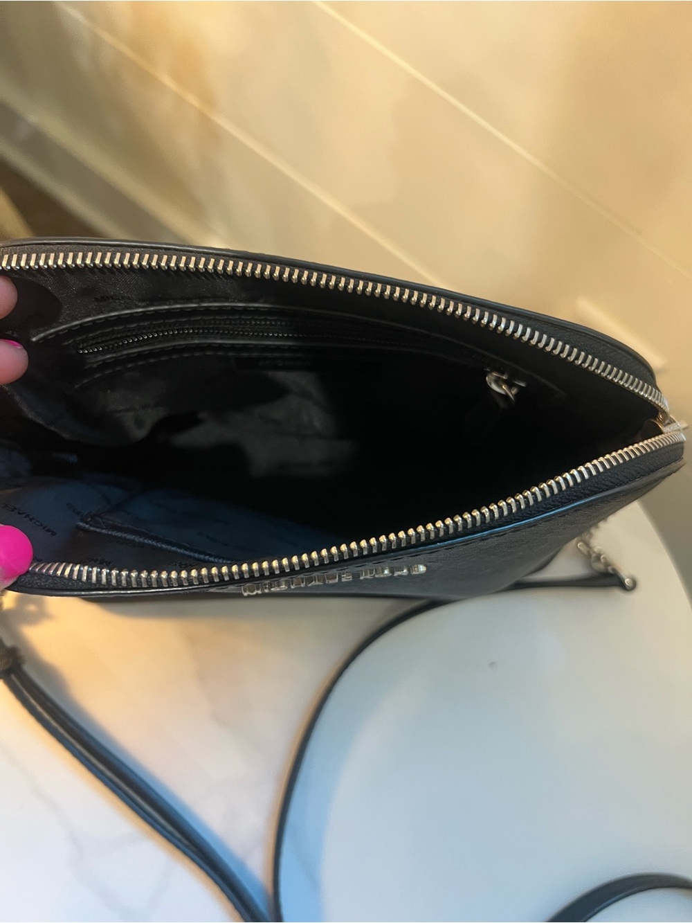 Michael Kors Black Saffiano Crossbody with Chain Strap - Picture 2 of 3